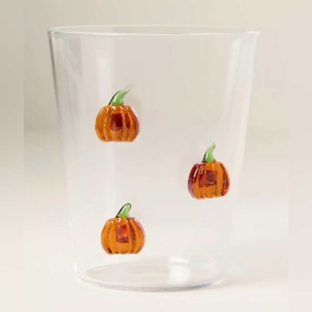 NEW Anthropologie 3D Halloween Icon Juice Glass, Pumpkin